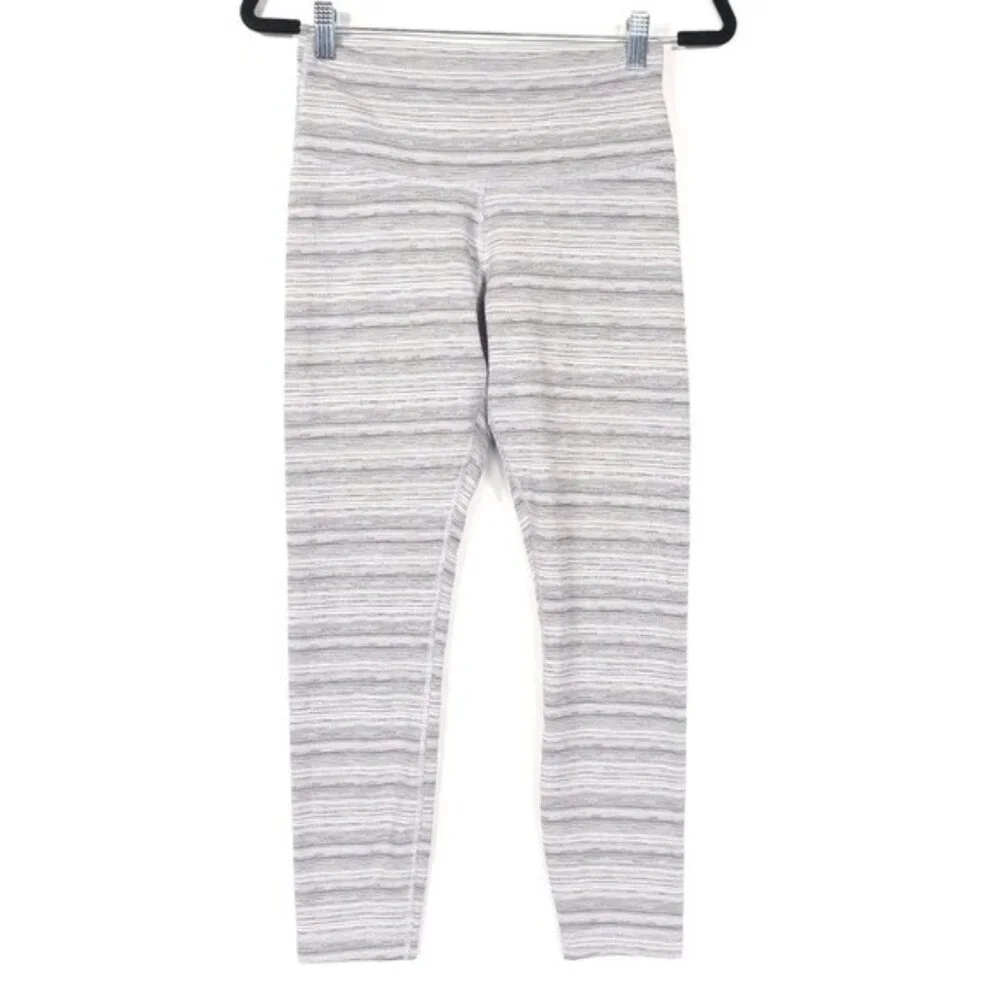 Lululemon Leggings Size 8 High‎ Times Pant Cyber Striped White Silver